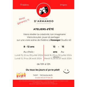 Les Ateliers d’Armando • Théâtre & Impro • 8-12 ans